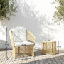 Voir la diapositive 3 : OUTSUNNY Salon de jardin résine tressée 2 places - plateau verre coussins - crème