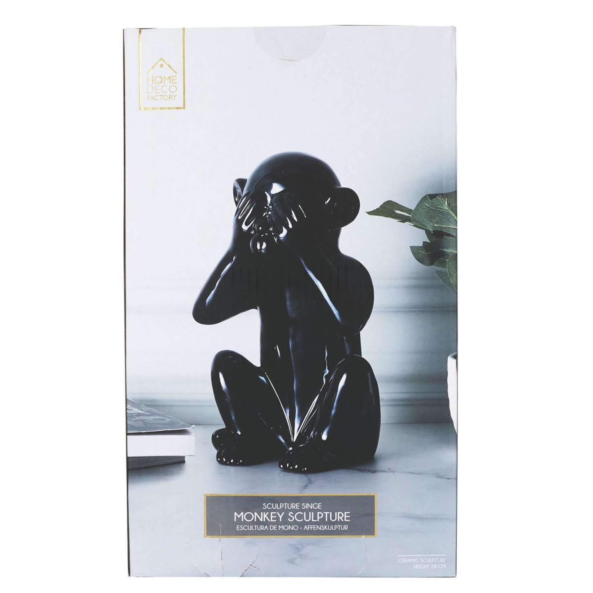 Voir la diapositive 6 : The Home Deco Factory Statuette déco  singe  28cm noir