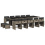 Voir la diapositive 2 : VIDAXL Ensemble a manger de jardin 15 pcs coussins gris resine tressee