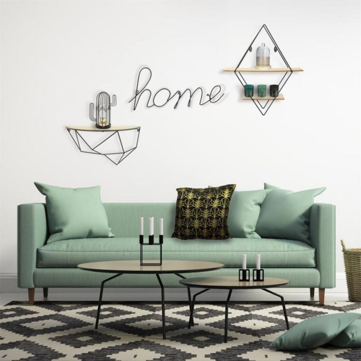 Paris Prix Étagère Murale Design  Losange  46cm Naturel