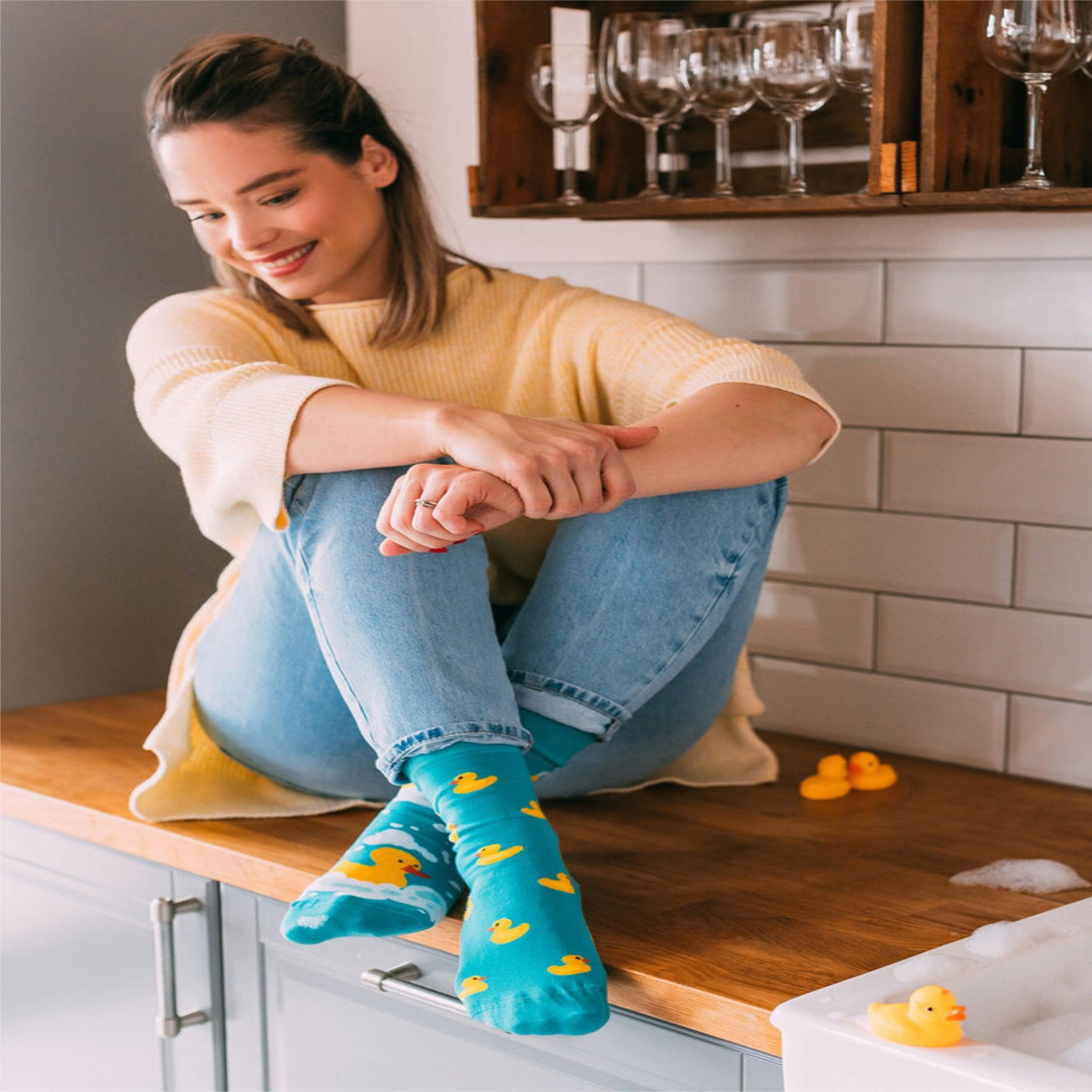 Voir la diapositive 4 : DEDOLES Chaussettes canards de bain