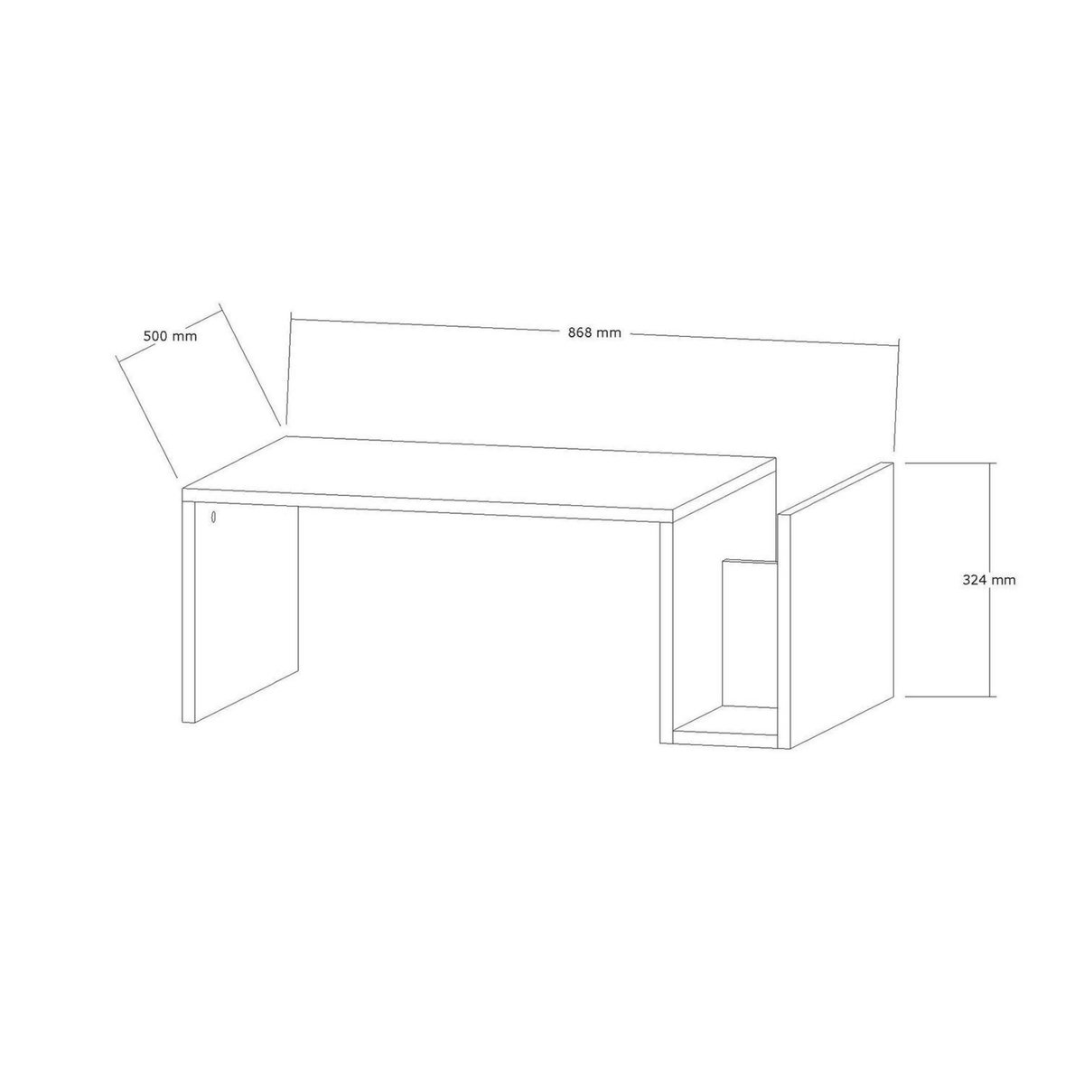 TOILINUX Table basse porte magazine effet travertin - Beige