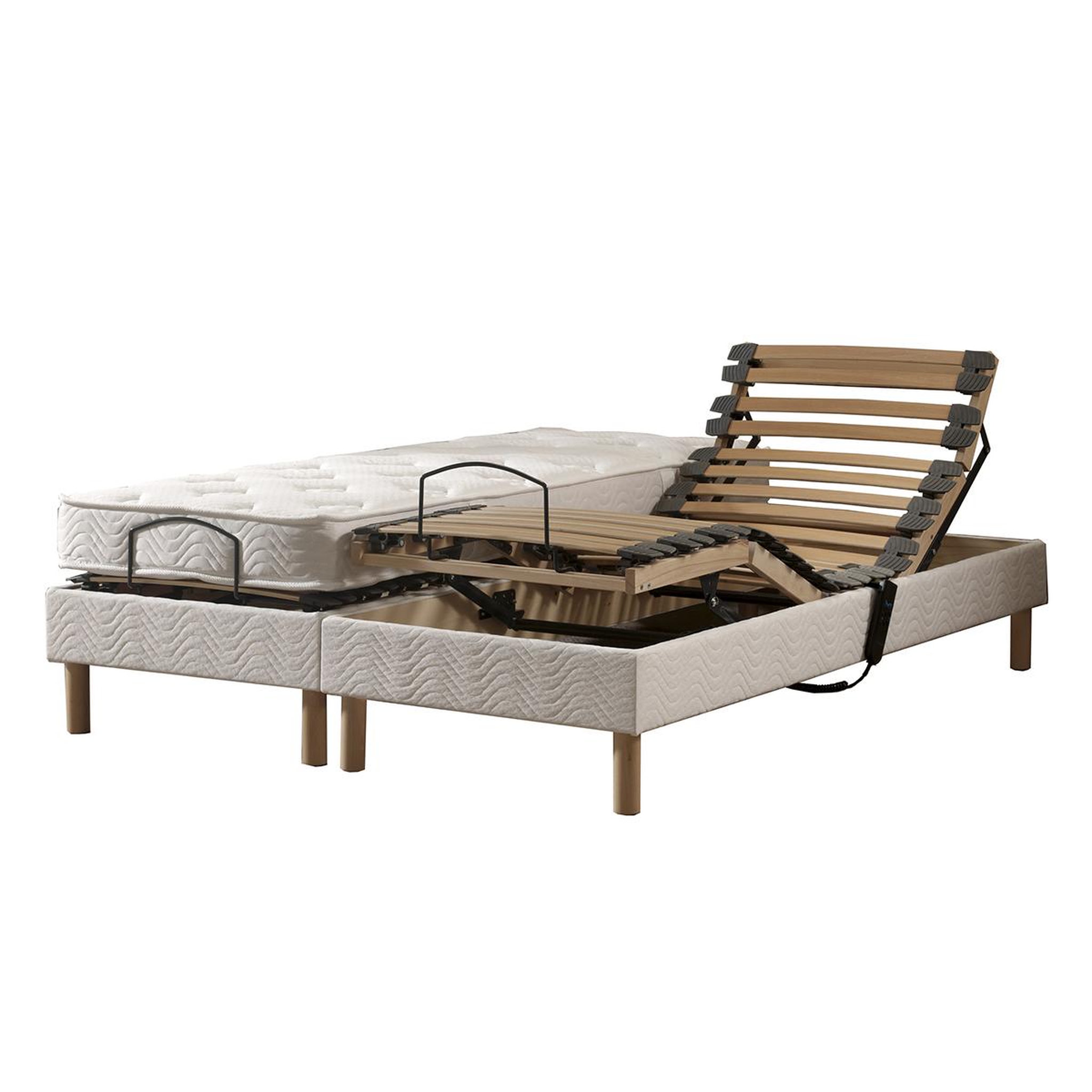 Voir la diapositive 2 : PRESTIGE Collection Lit relaxation électrique TPR mousse mémoire 180x200 cm MEMORYFLEX