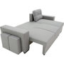 Voir la diapositive 5 : MARKET24 Canapé d'angle convertible réversible 3 places JAMES - L 245 x H 91 x P 139 cm - Coffre et 2 poufs Gris