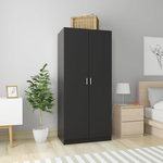 VIDAXL Garde-robe Noir 80x52x180 cm Bois d'ingenierie