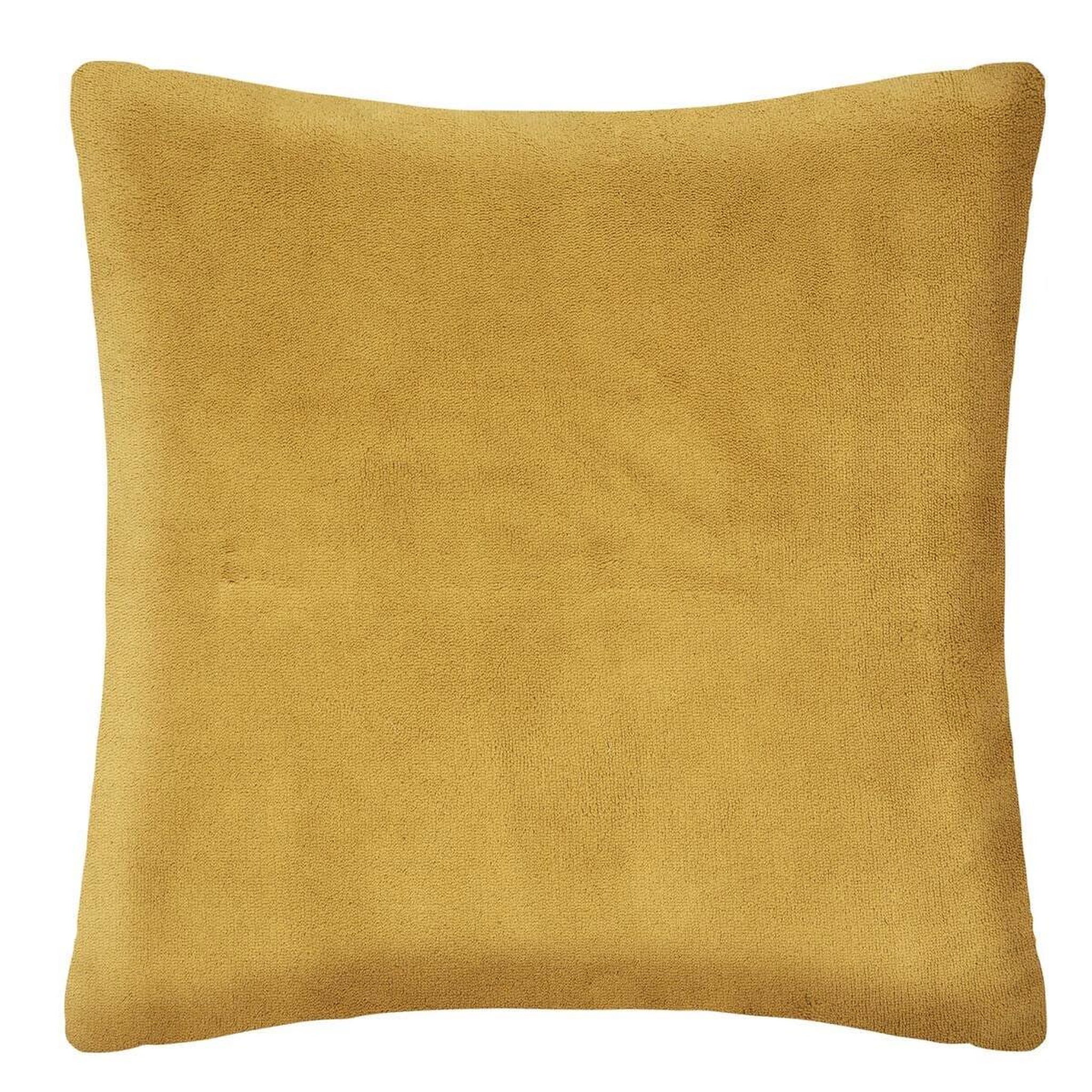 Voir la diapositive 2 : ATMOSPHERA Coussin imitation fourrure  bouclée  45x45cm ocre