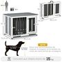 Voir la diapositive 3 : PAWHUT Cage pour chien animaux pliable dim. 84L x 51l x 61H cm porte verrouillable toit ouvrant plateau déjection bois sapin gris blanc noir