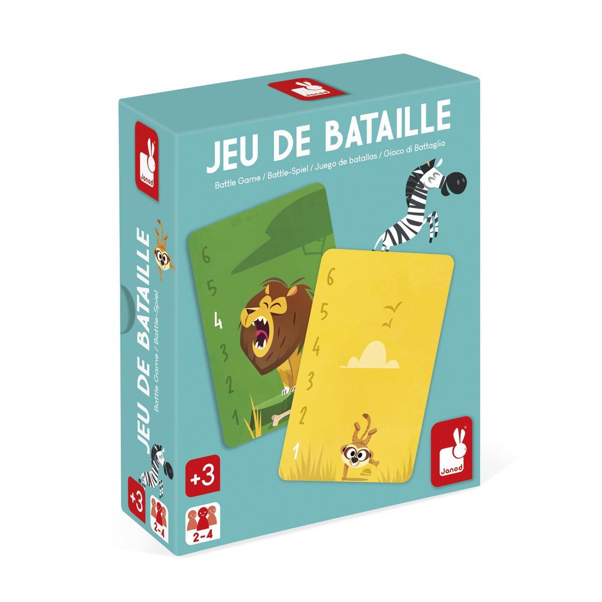 JANOD Jeu de Cartes Bataille 36 Cartes Theme Animaux d Afrique