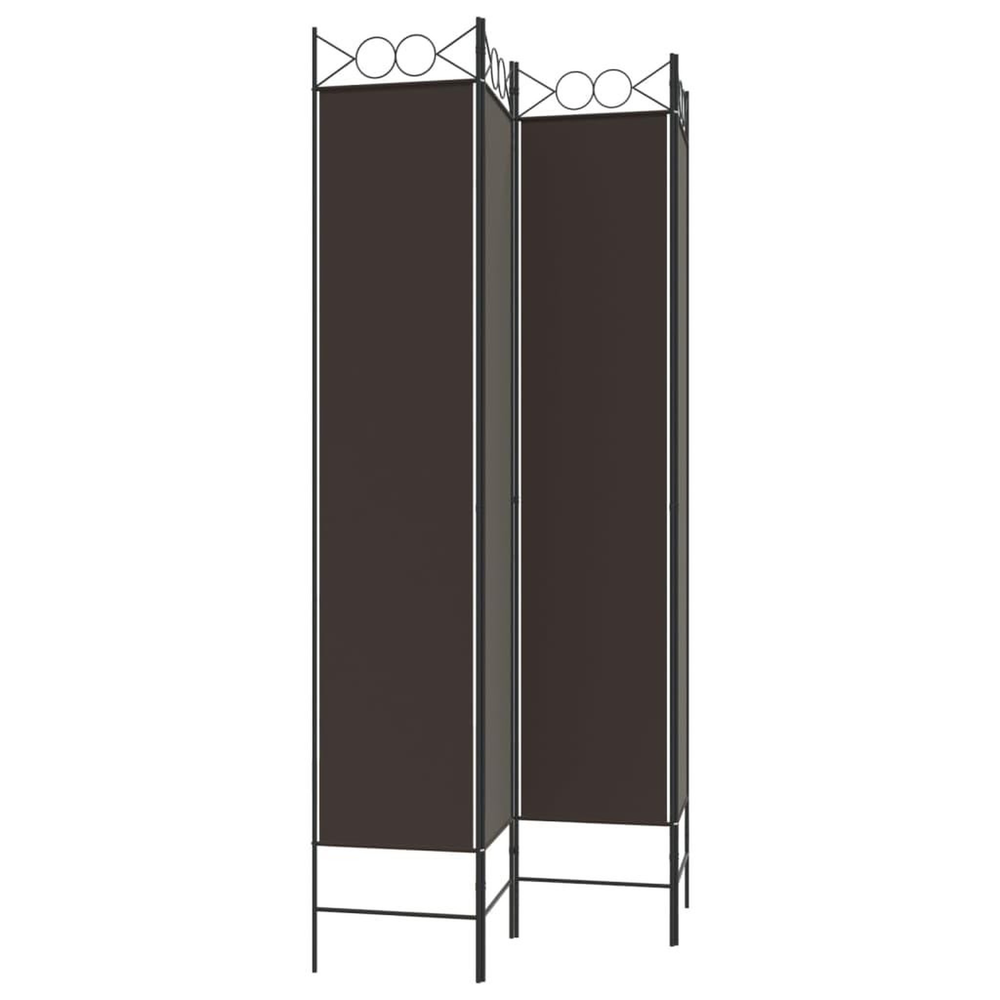 Voir la diapositive 5 : VIDAXL Cloison de separation 4 panneaux marron 160x220 cm tissu