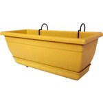 GARDENSTAR Balconnière en plastique avec supports - 50cm - Jaune moutarde