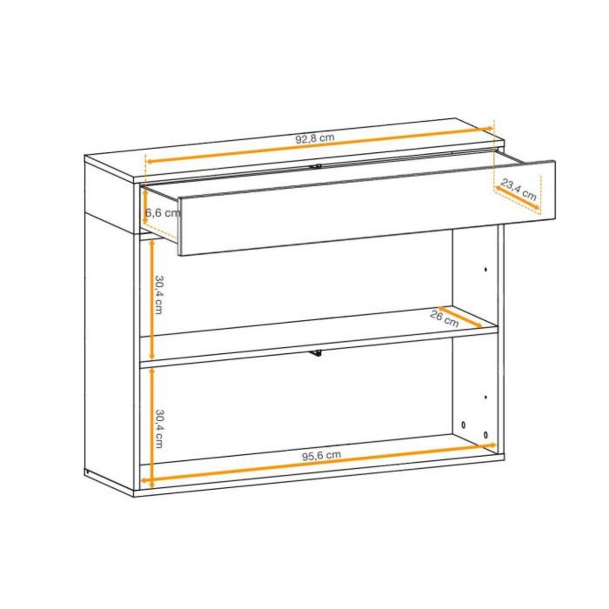 Paris Prix Buffet 2 Portes & 1 Tiroir  Easy  100cm Noir