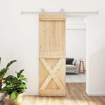 VIDAXL Porte coulissante et kit de quincaillerie 70x210 cm pin massif