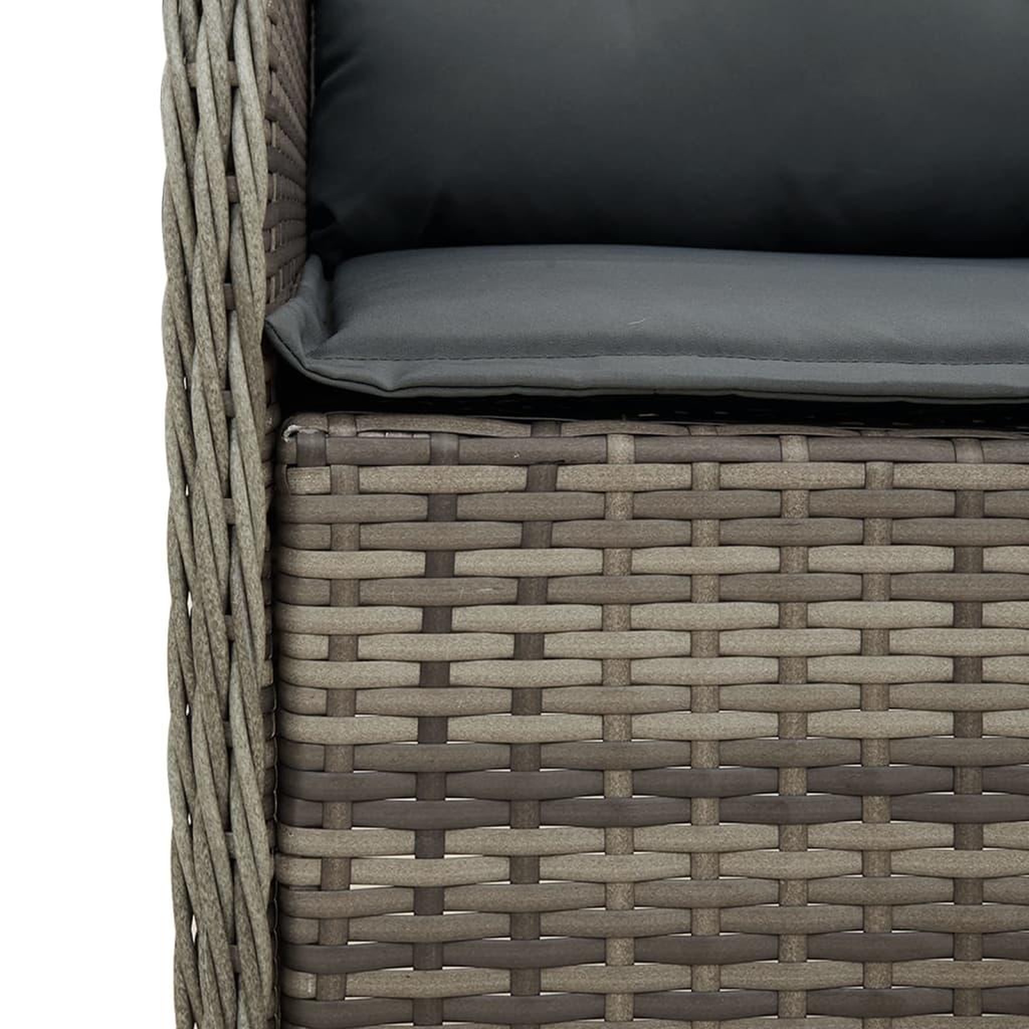 Voir la diapositive 5 : VIDAXL Ensemble a manger de jardin 9 pcs coussins gris resine tressee