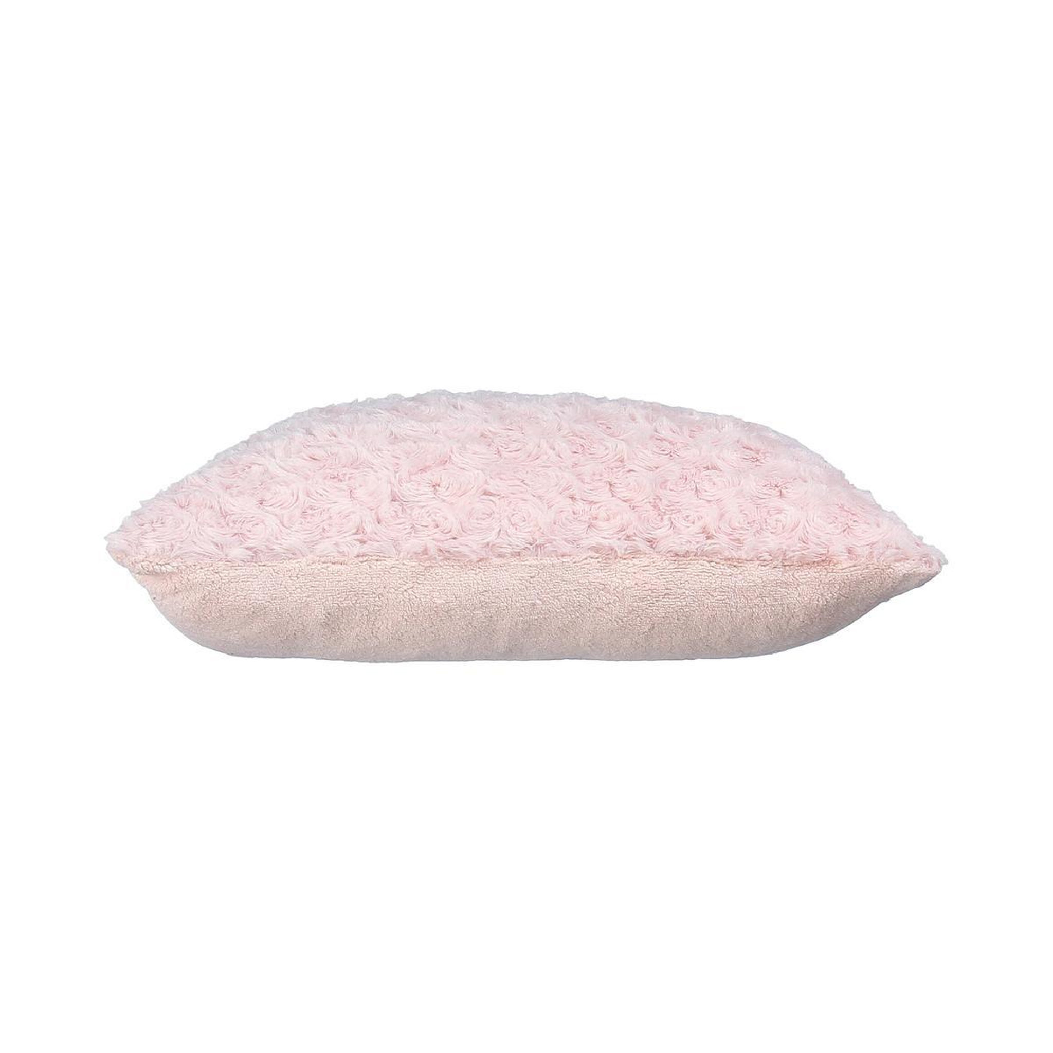 Voir la diapositive 3 : ATMOSPHERA Coussin imitation fourrure  bouclée  45x45cm rose