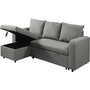 Voir la diapositive 4 : Habitat et Jardin Canapé d'angle réversible/convertible en tissu  Victor  - 3 places - Gris