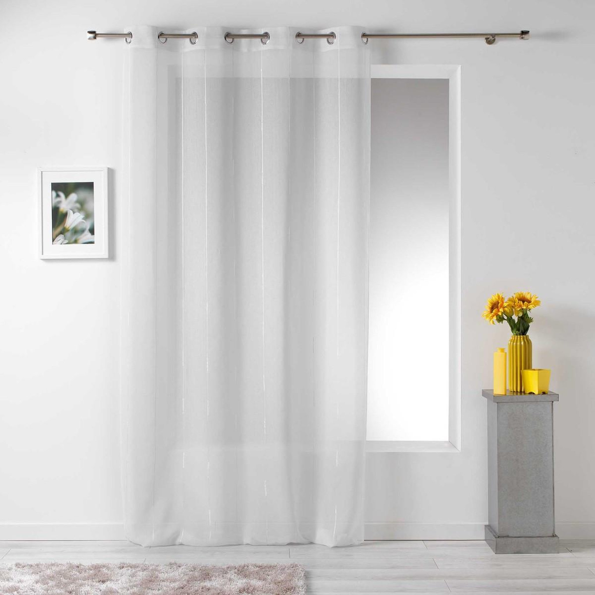 Voir la diapositive 1 : Douceur d'Intérieur Rideau voilage  linahe  140x260cm blanc