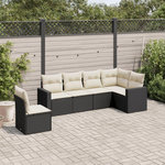 VIDAXL Salon de jardin 6 pcs avec coussins noir resine tressee