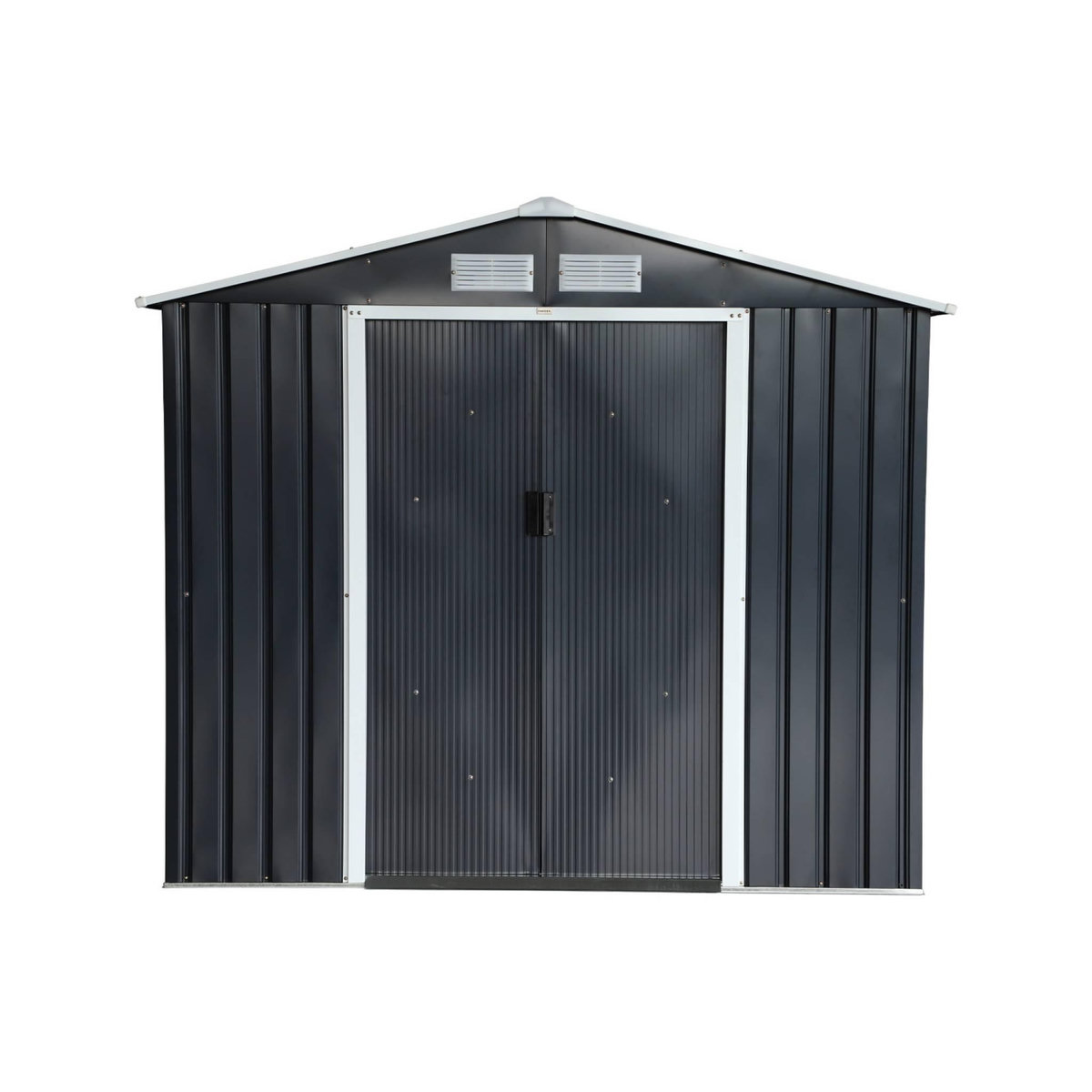SWEEEK Abri de jardin en métal - Houtland. 2.71 m² anthracite - Cabane à outils avec double portes coulissantes. kit de fixation sol inclus. L 213 x P 131 x H 185cm