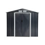 Voir la diapositive 5 : SWEEEK Abri de jardin en métal - Houtland. 2.71 m² anthracite - Cabane à outils avec double portes coulissantes. kit de fixation sol inclus. L 213 x P 131 x H 185cm