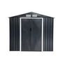 Voir la diapositive 5 : SWEEEK Abri de jardin en métal - Houtland. 2.71 m² anthracite - Cabane à outils avec double portes coulissantes. kit de fixation sol inclus. L 213 x P 131 x H 185cm