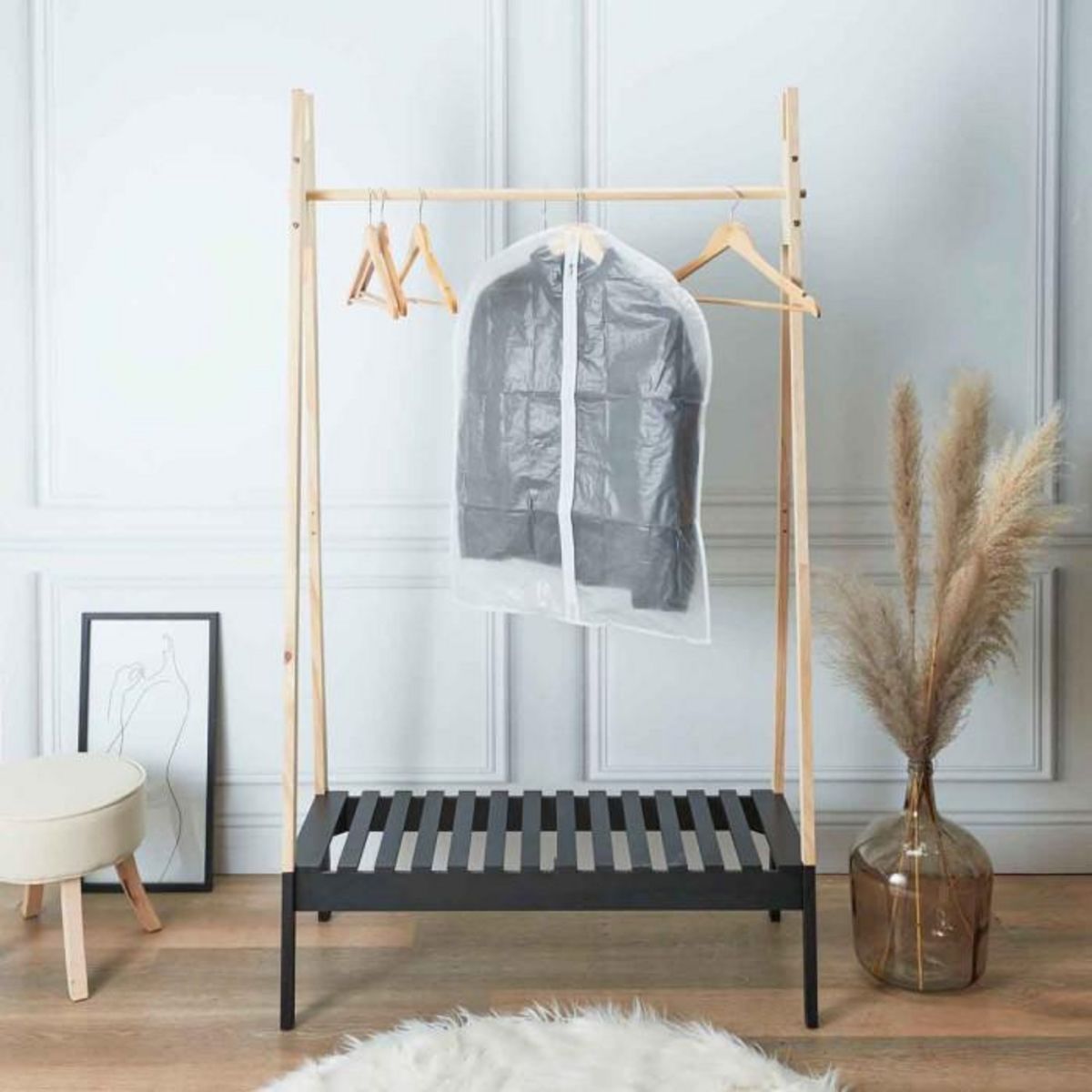 Paris Prix Lot de 4 Housses de Protection  Habits  98cm Transparent