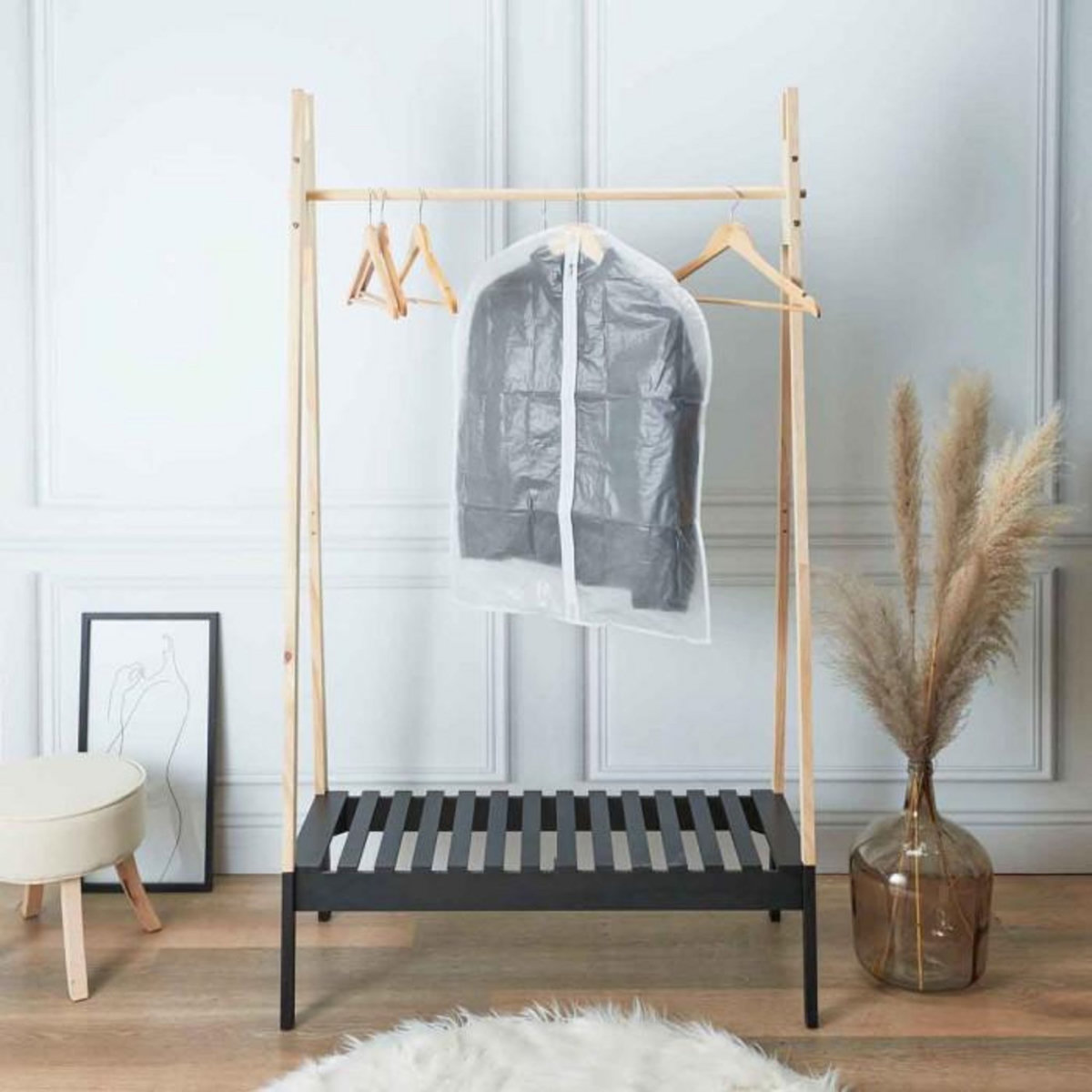 Paris Prix Lot de 4 Housses de Protection  Habits  98cm Transparent