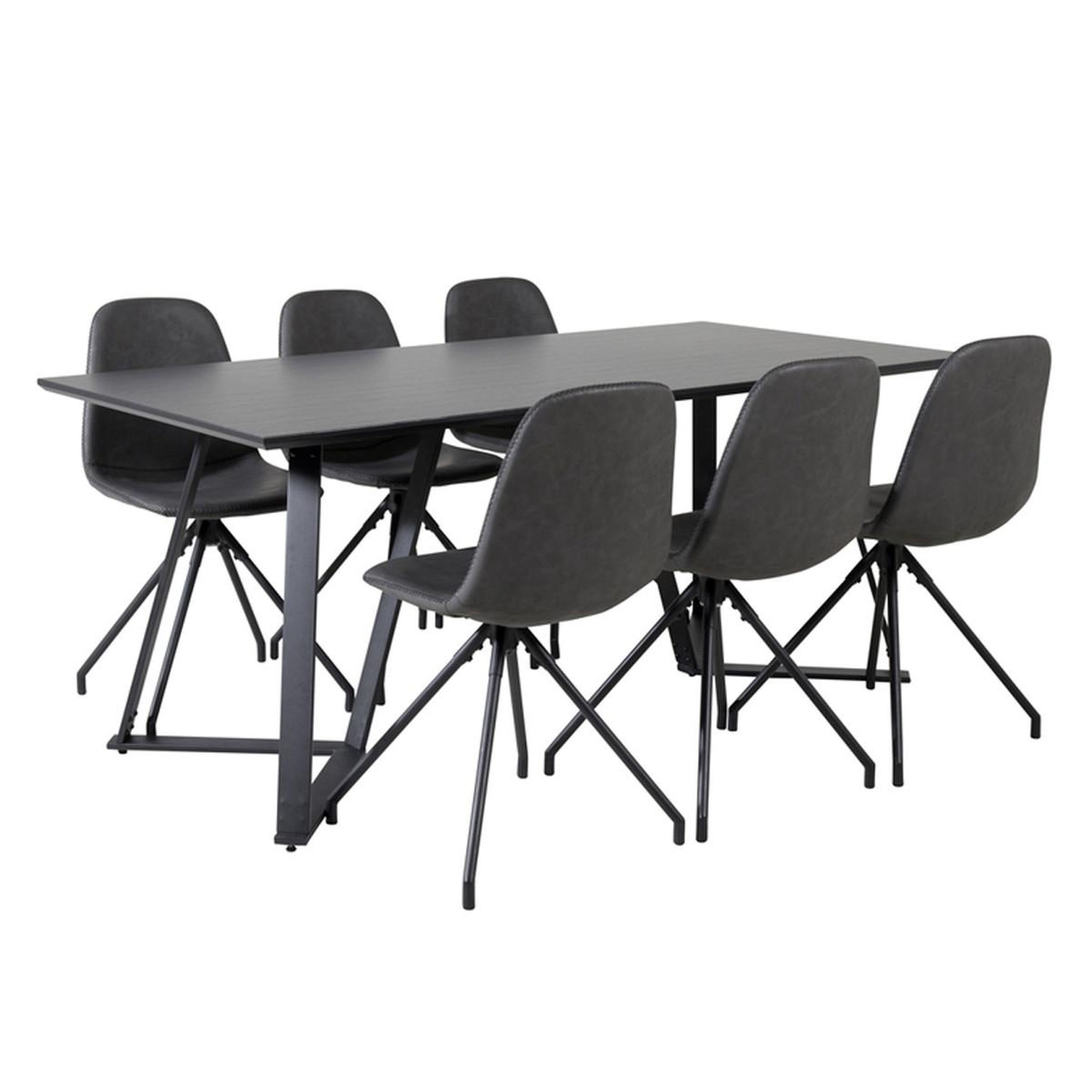 Paris Prix Ensemble table à manger & 6 chaises design  marina & polar  180cm noir