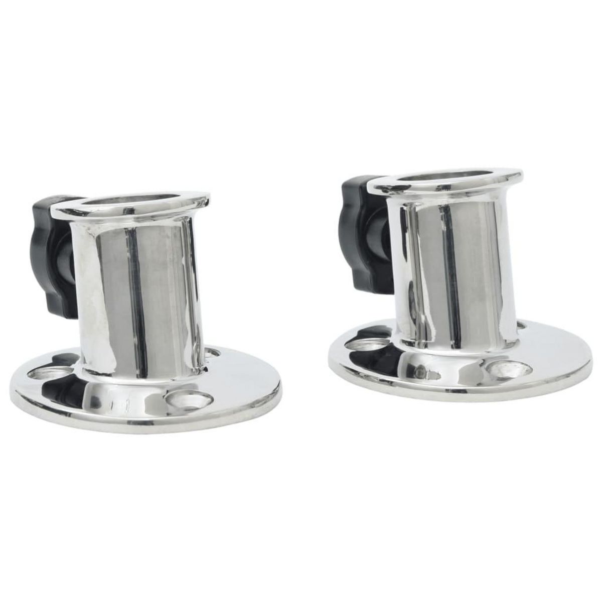 VIDAXL Base ronde de bimini pour tube de 26 mm 2 pcs inox