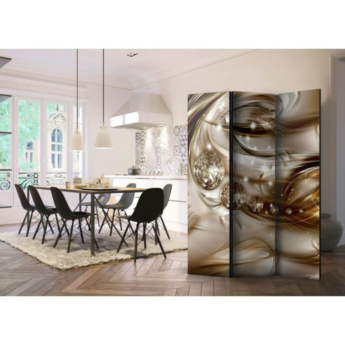 Paris Prix Paravent 3 Volets  Chocolate Tide  135x172cm