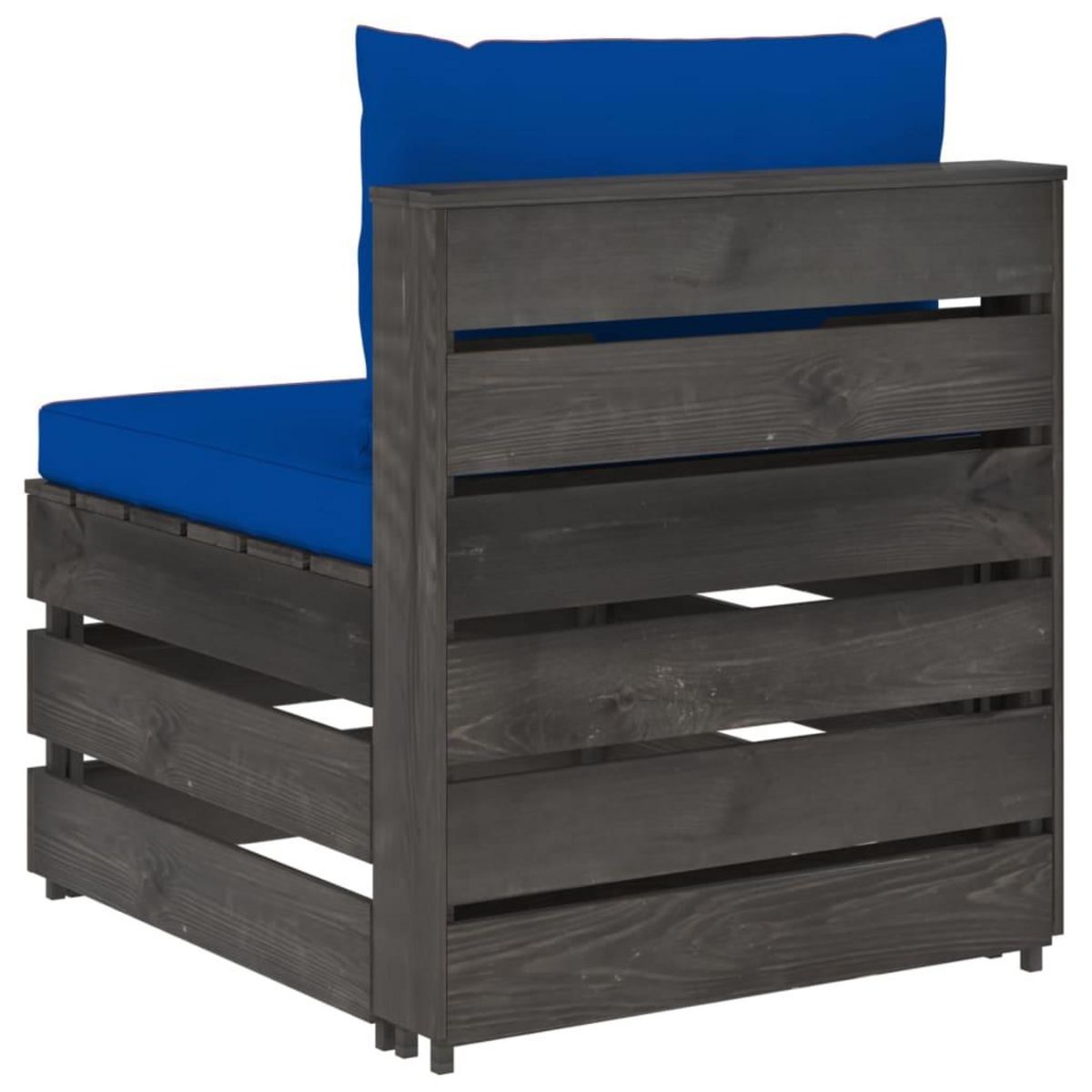 VIDAXL Canape central sectionnel avec coussins Bois impregne de gris