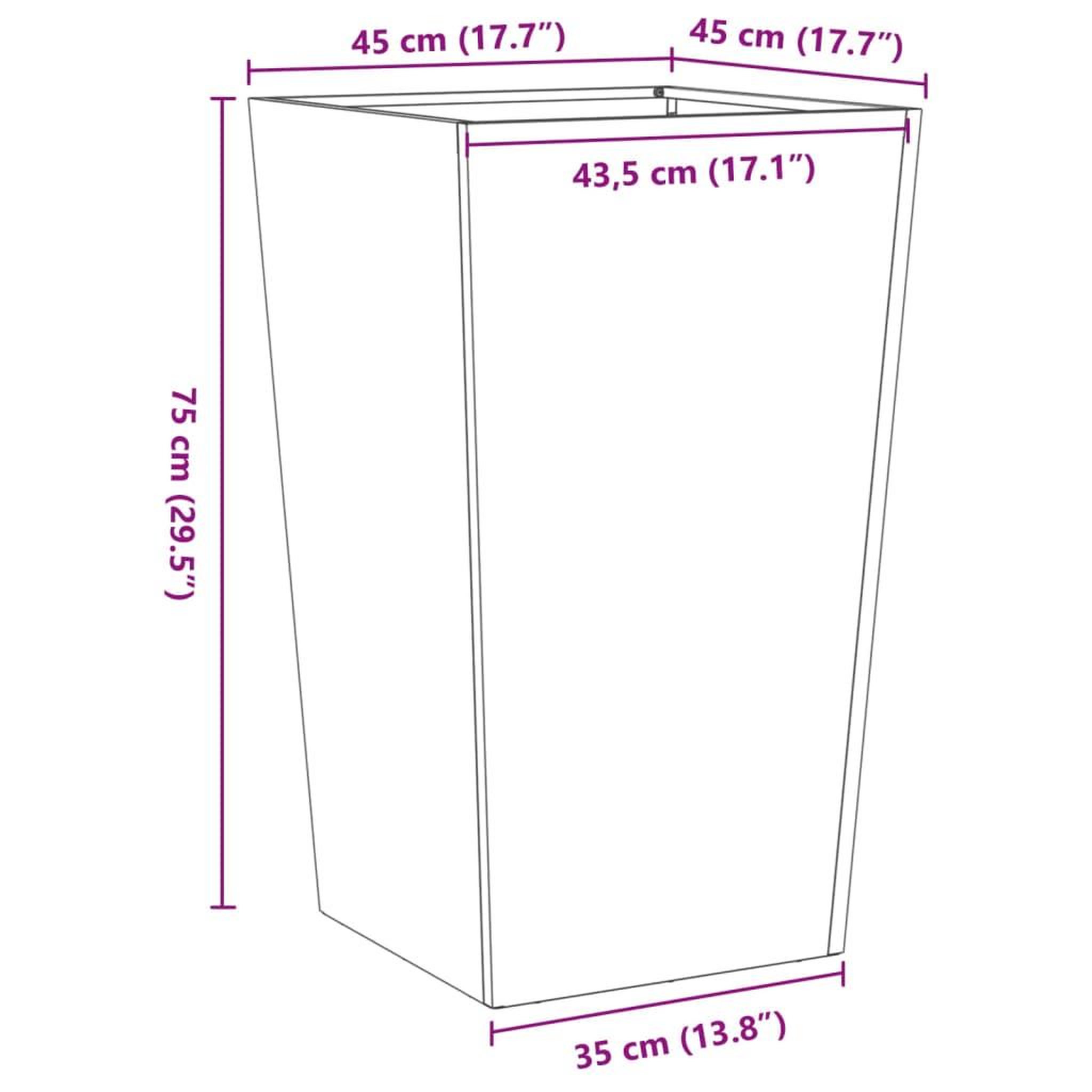 Voir la diapositive 6 : VIDAXL Jardiniere blanc 45x45x75 cm acier