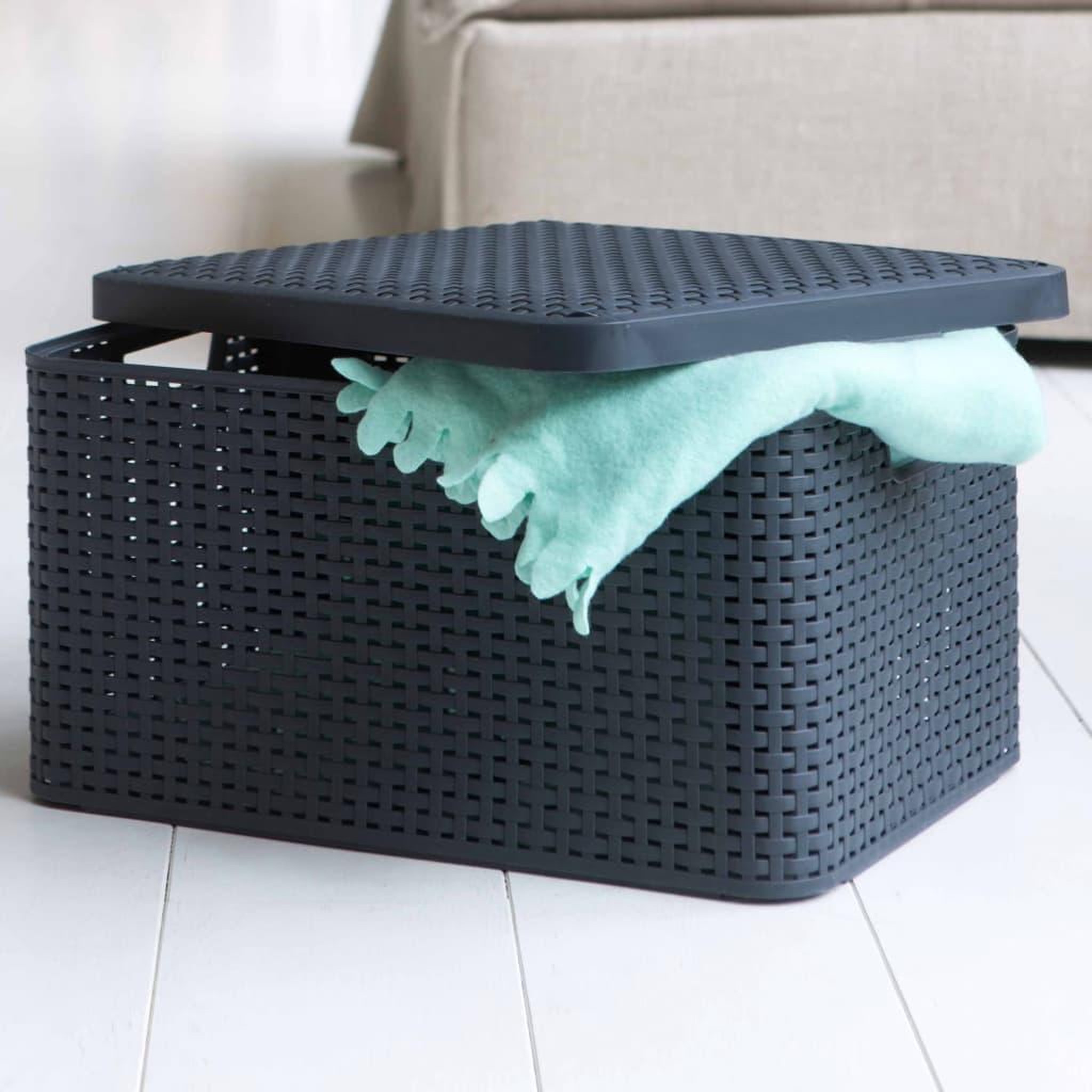 Voir la diapositive 3 : CURVER Curver Boîtes de rangement Style avec couvercle 3 pcs M Anthracite