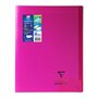 CLAIREFONTAINE Cahier piqué Koverbook 24x32cm 96 pages grands carreaux Seyes rose transparent