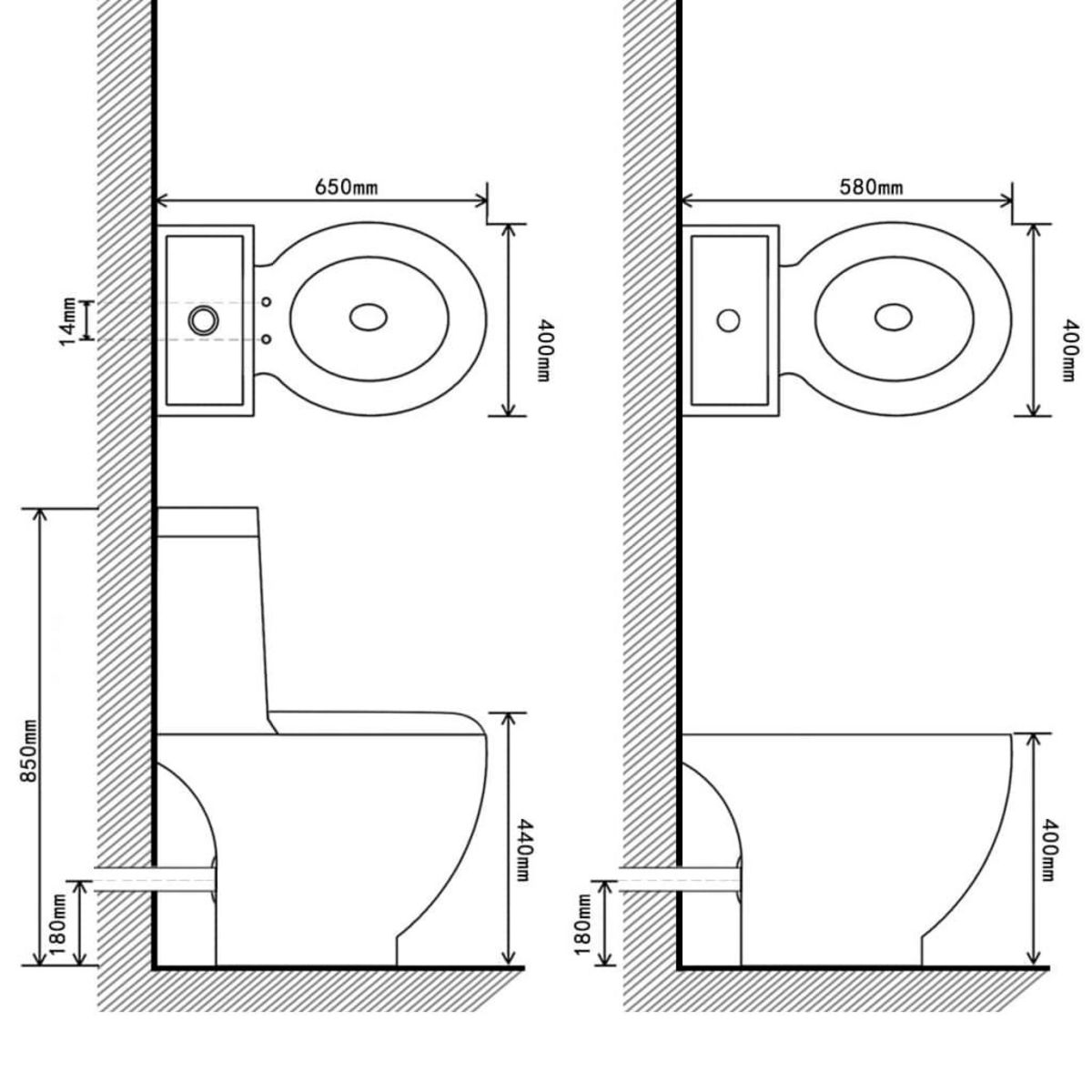 VIDAXL Ensemble de toilette et bidet sur pied blanc ceramique