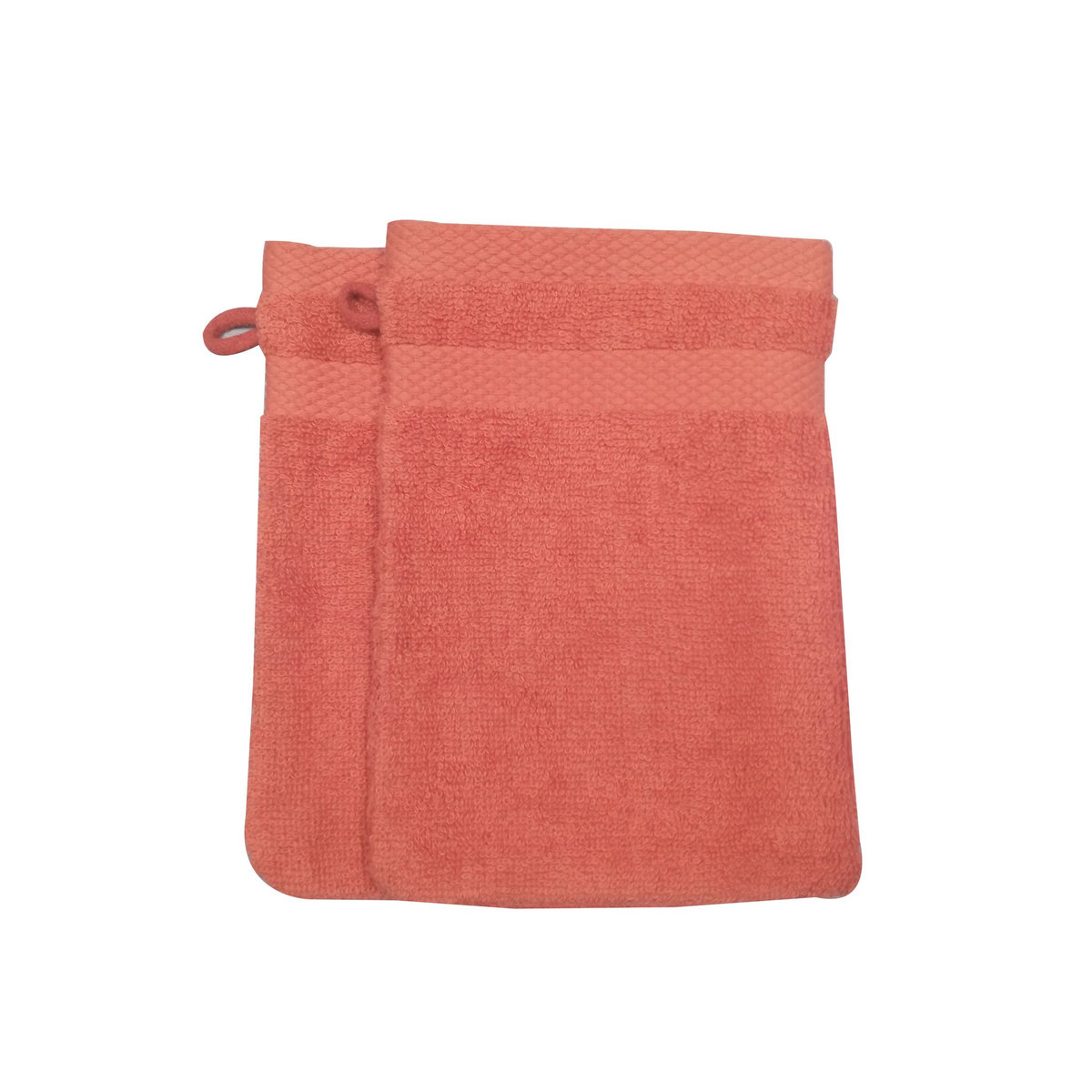 ACTUEL Lot 2 gants de toilette uni en coton tissé 500 g/m²