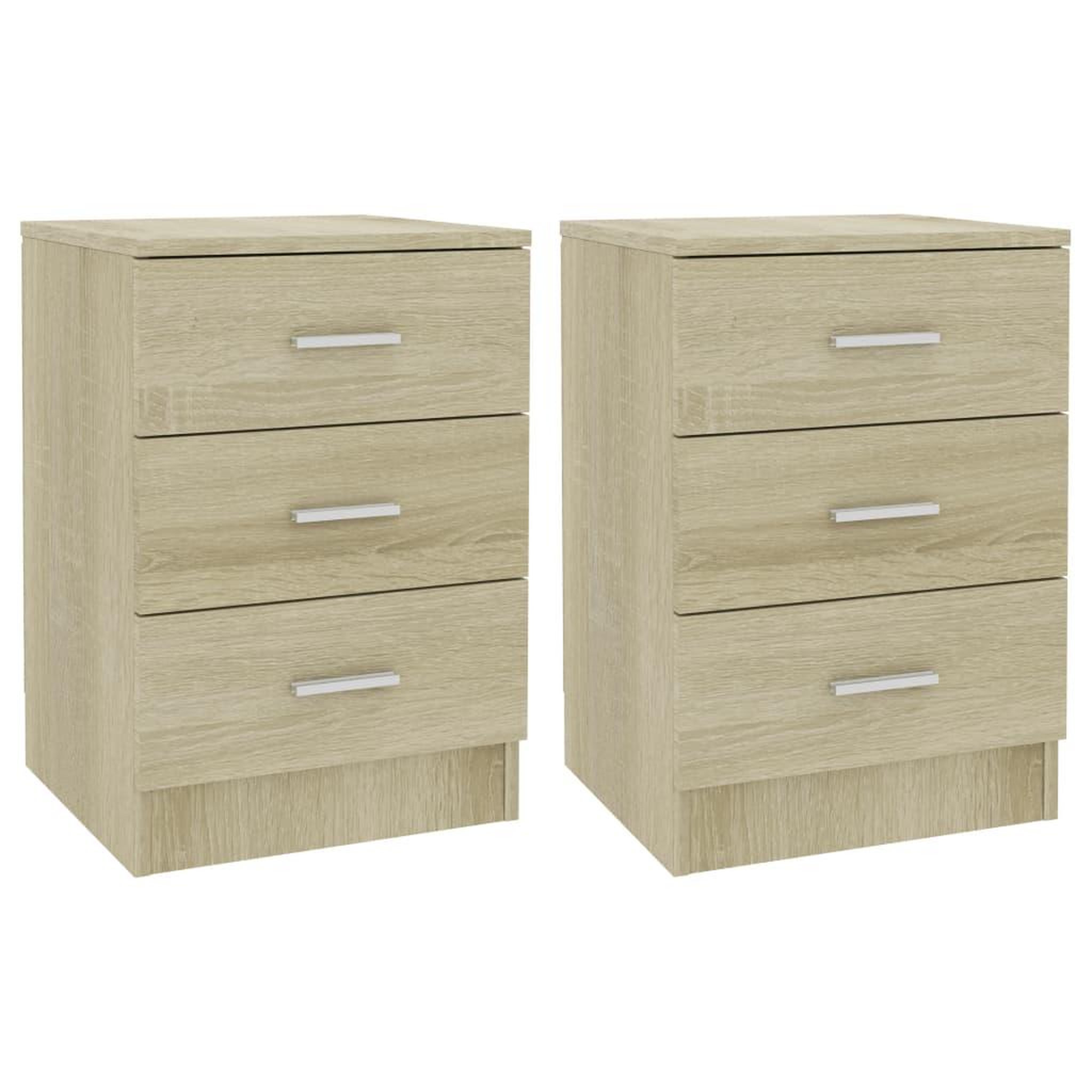 Voir la diapositive 2 : VIDAXL Tables de chevet 2pcs chene sonoma 38x35x56cm bois d'ingenierie