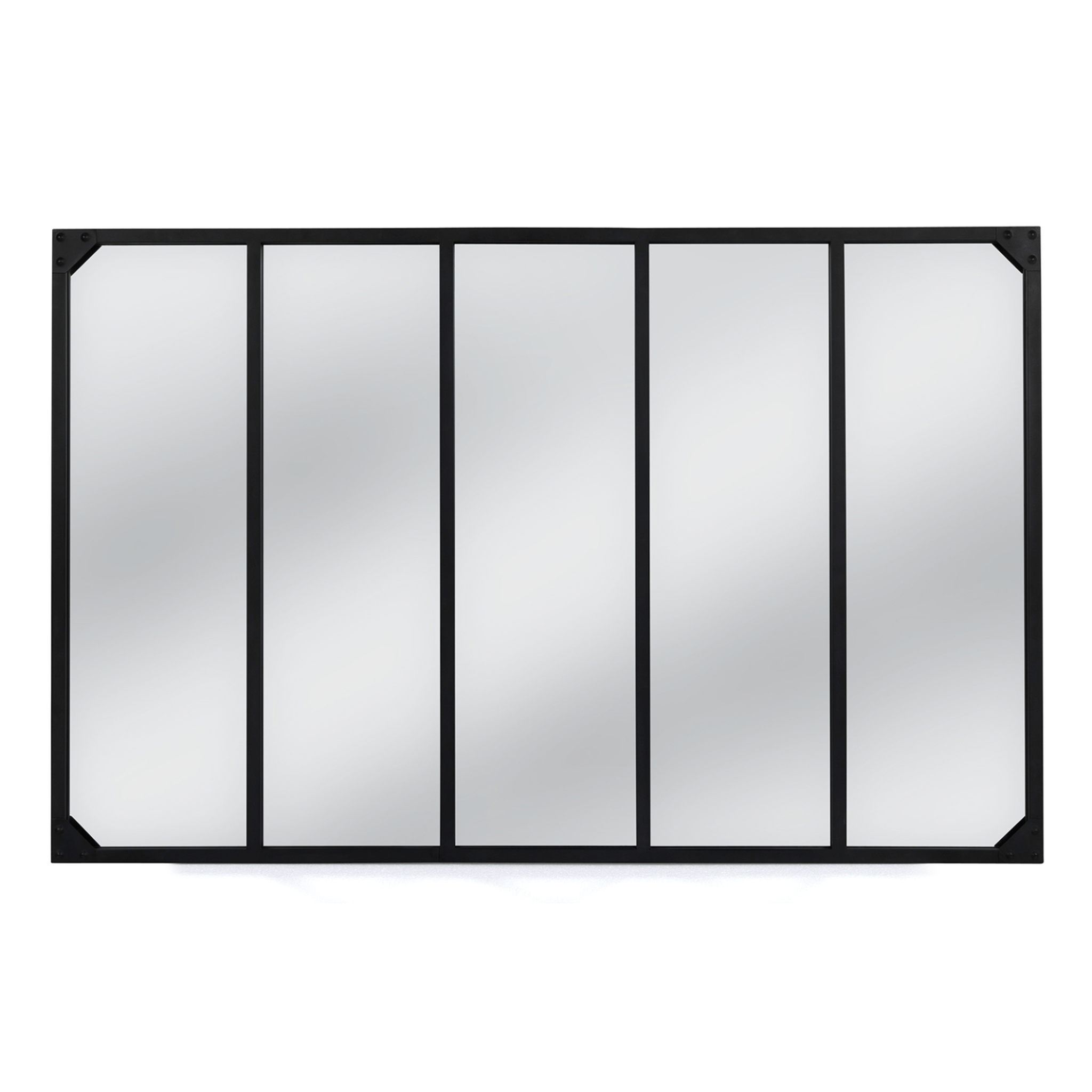ID MARKET Miroir verrière 5 bandes design industriel 140x84 cm