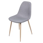 DIVERS Lot de 4 Chaises en tissus et pieds en métal effet bois. Coloris disponibles : Gris
