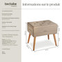 Voir la diapositive 6 : tectake Banc avec coffre de rangement aspect lin avec rembourrage confortable sable