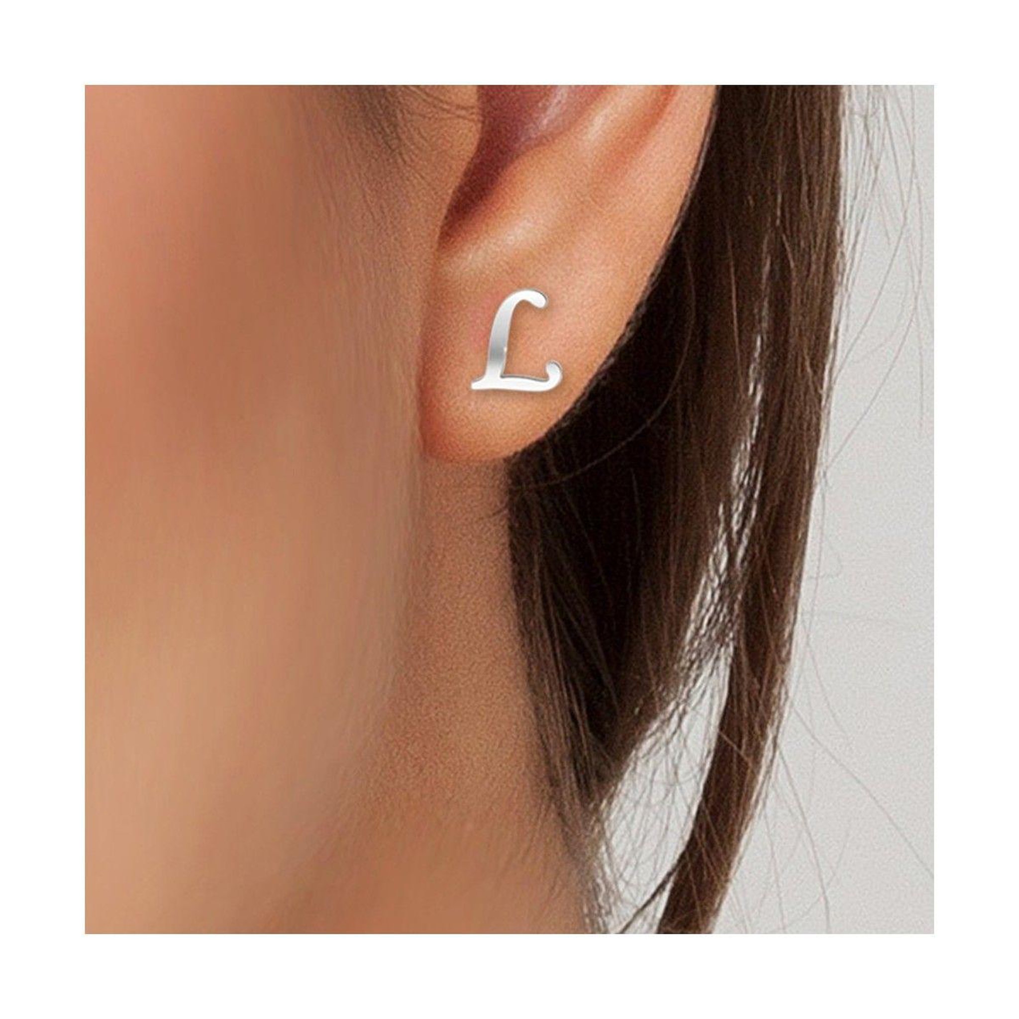 Voir la diapositive 2 : SC BOHEME Boucles d'oreilles lettre L par SC Bohème