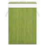 Voir la diapositive 3 : VIDAXL Panier a linge avec 2 sections bambou vert 72 L