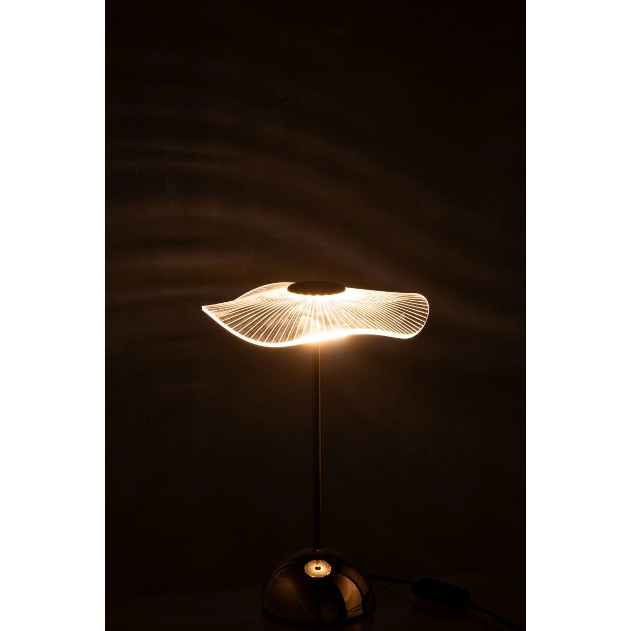 Voir la diapositive 4 : J-LINE Lampe à Poser Fleur à LED en Métal  Lela  31cm Or