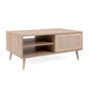 Voir la diapositive 3 : CONCEPT USINE Table basse en bois avec rangement effet cannage TIVAT