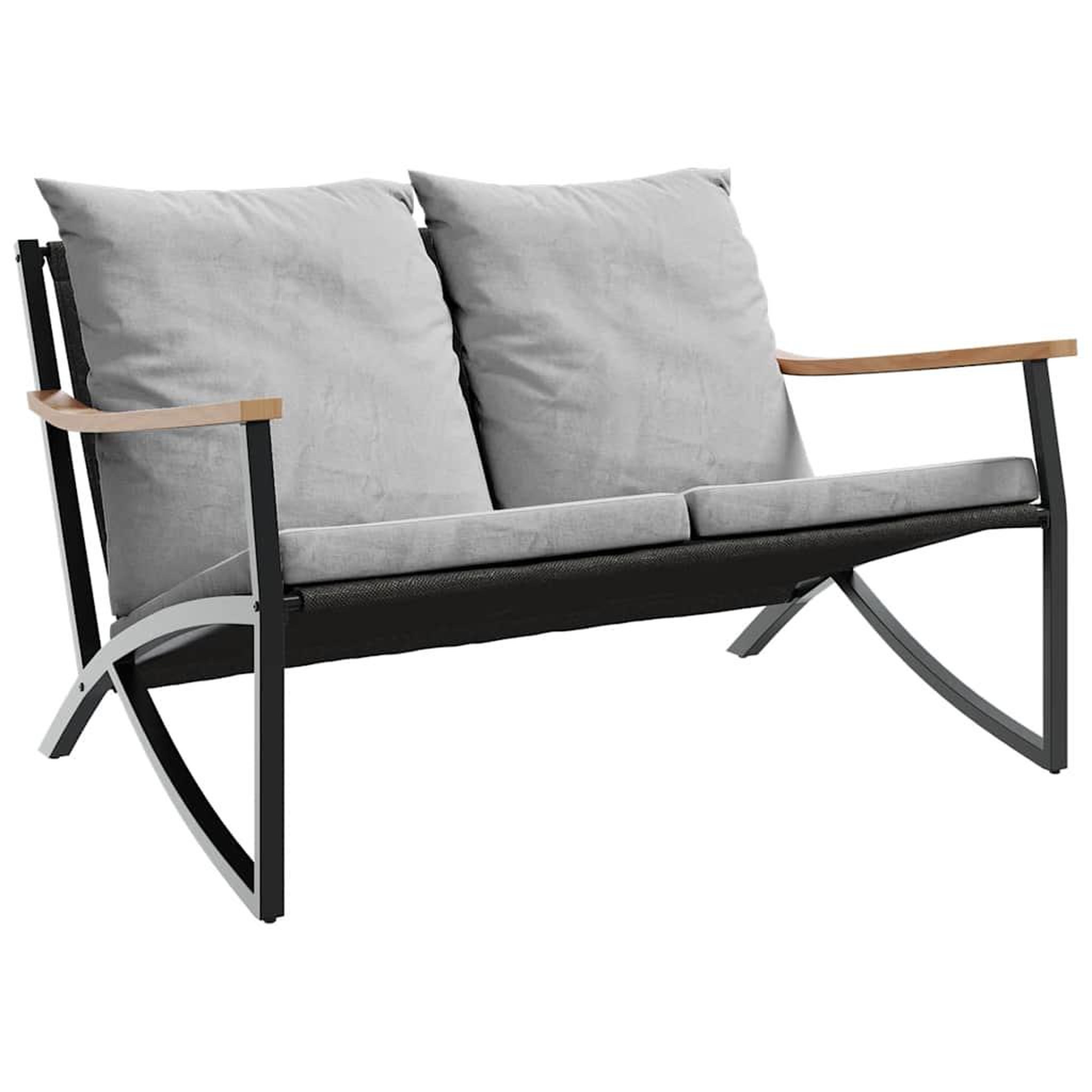 Voir la diapositive 4 : VIDAXL Ensemble de meubles de balcon avec coussins 3 pcs noir acier