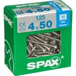 CENTRALE BRICO Lot de 125 vis inox tête fraisée torx SPAX, Diam.4 mm x L.50 mm