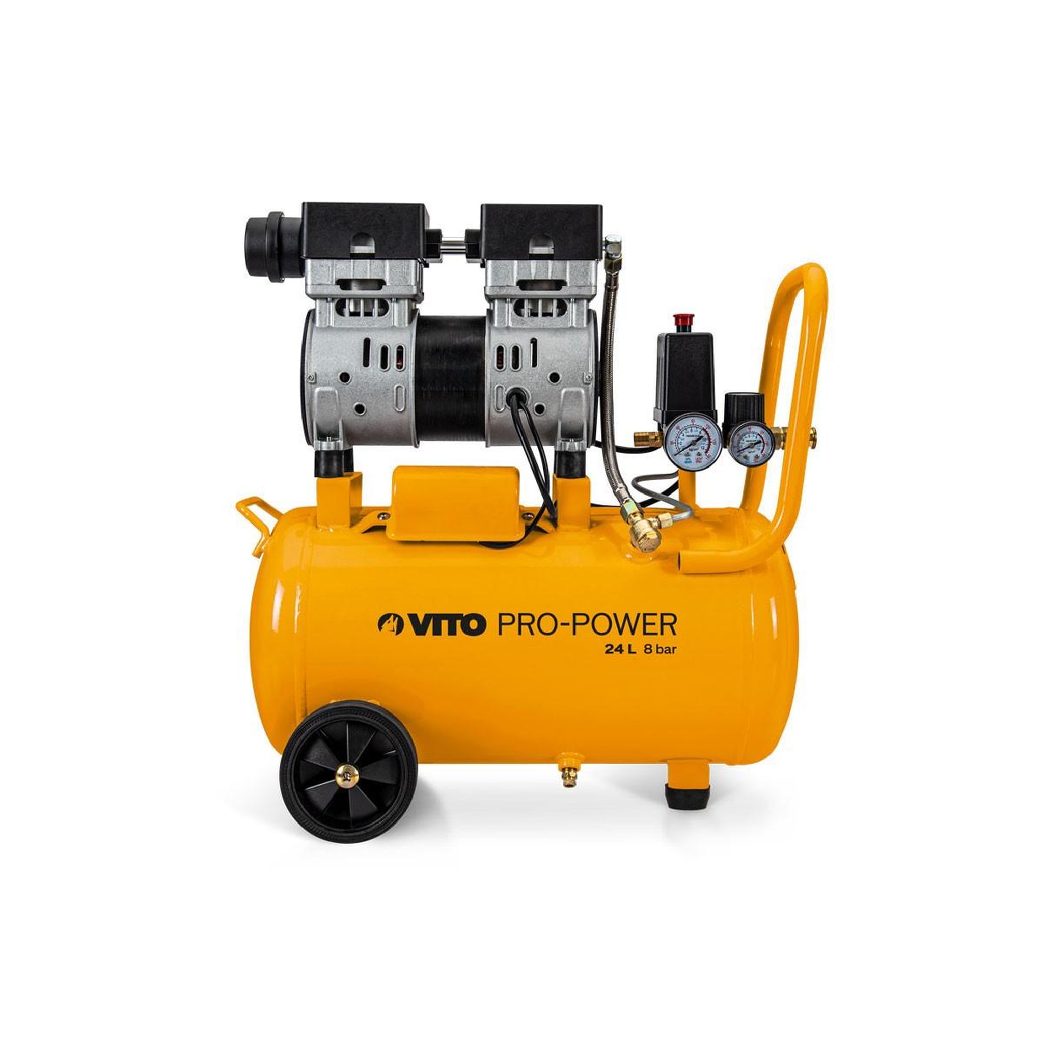 VITO Pro-Power Compresseur d'air Silencieux 24 Litres  8 bar 1CV 750W VITO
