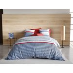 ATELIER DU COTON Parure housse de couette 100% coton 57fils santorini. Coloris disponibles : Bleu