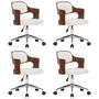 Voir la diapositive 2 : VIDAXL Chaises pivotantes a manger lot de 4 bois courbe et similicuir