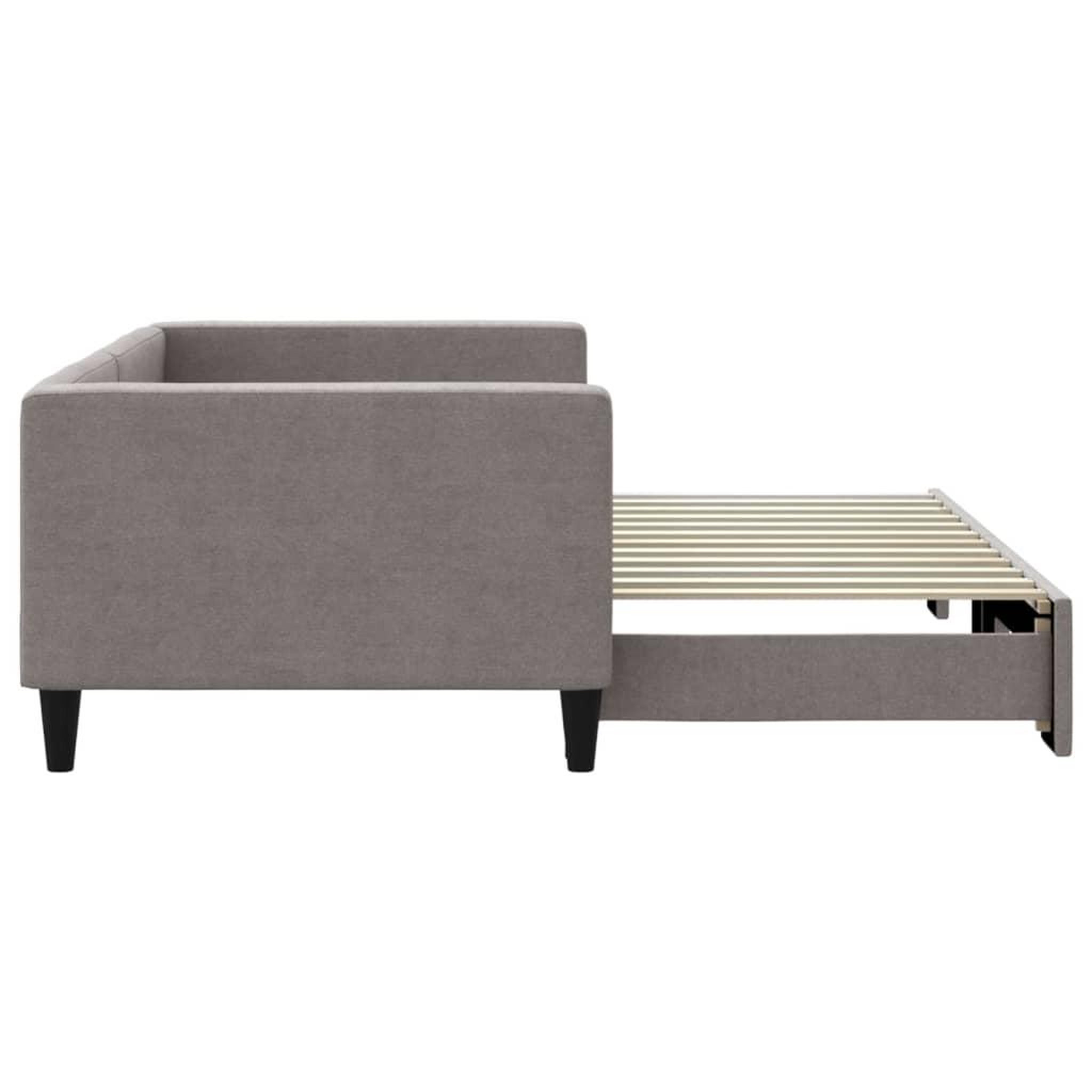 Voir la diapositive 4 : VIDAXL Lit de jour avec gigogne sans matelas taupe 90x200 cm