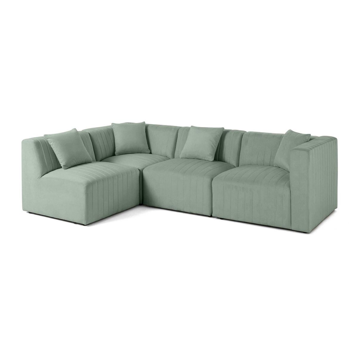 LISA DESIGN Nova - canapé modulable d'angle gauche - 5 places - avec pouf d'appoint - en velours